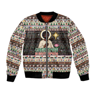 Christmas In South Africa Jesus Bomber Jacket South Africa Coat Of Arms Jesus Art