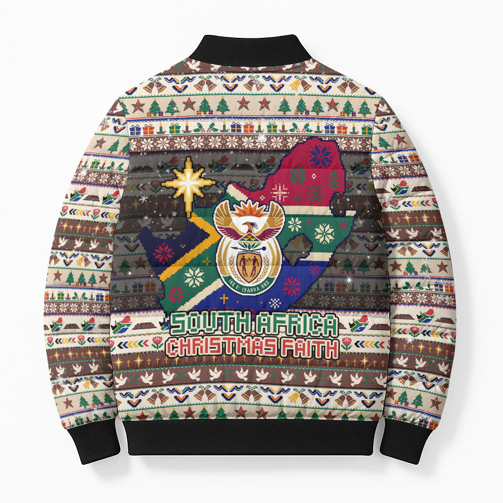 Christmas In South Africa Jesus Bomber Puffer Jacket South Africa Coat Of Arms Jesus Art