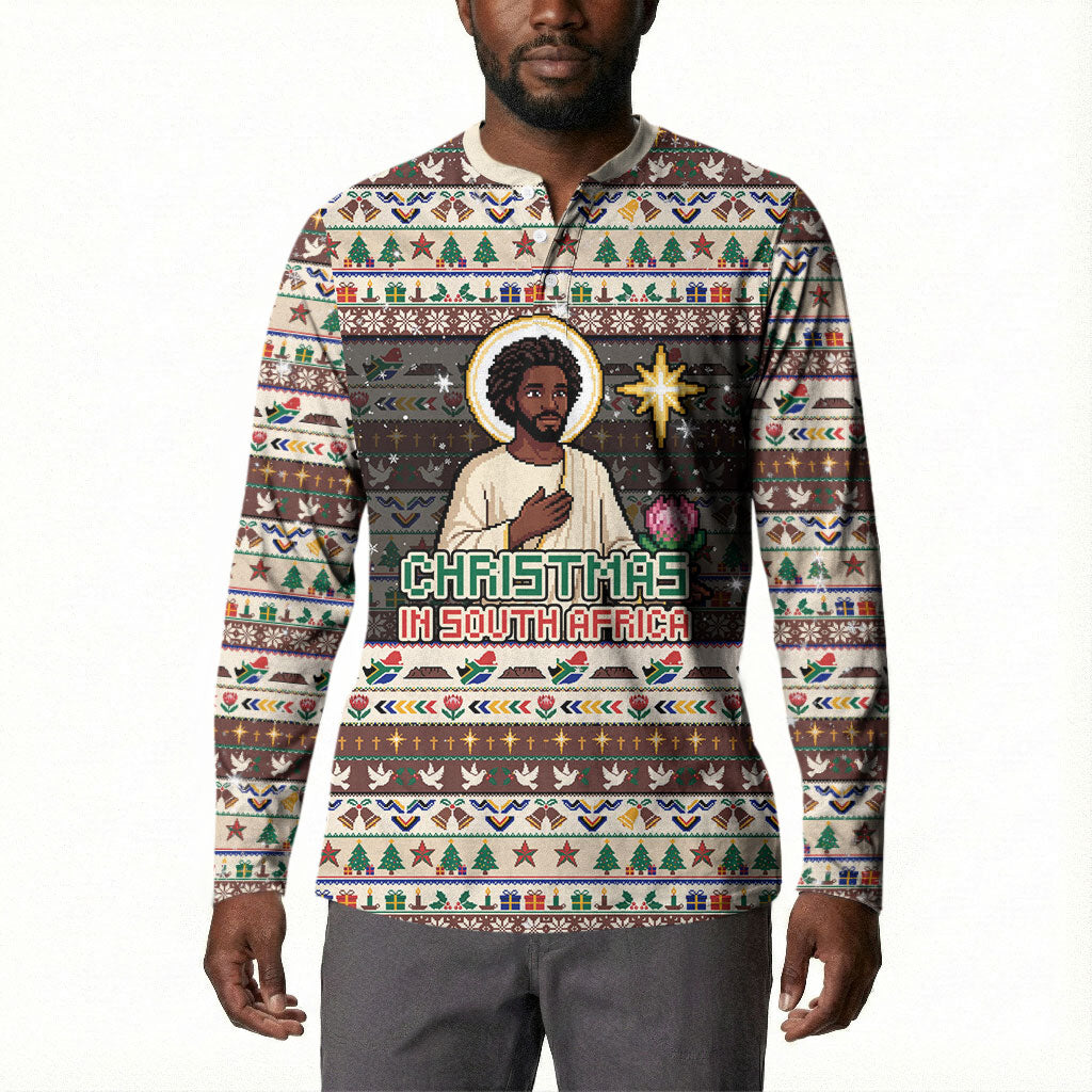 Christmas In South Africa Jesus Button Sweatshirt South Africa Coat Of Arms Jesus Art