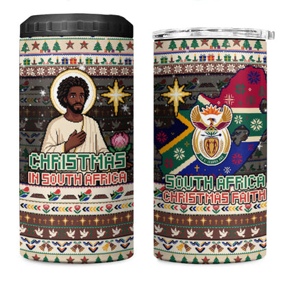 Christmas In South Africa Jesus 4 in 1 Can Cooler Tumbler South Africa Coat Of Arms Jesus Art