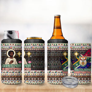 Christmas In South Africa Jesus 4 in 1 Can Cooler Tumbler South Africa Coat Of Arms Jesus Art