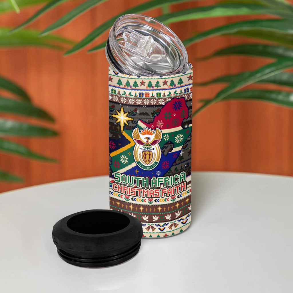 Christmas In South Africa Jesus 4 in 1 Can Cooler Tumbler South Africa Coat Of Arms Jesus Art