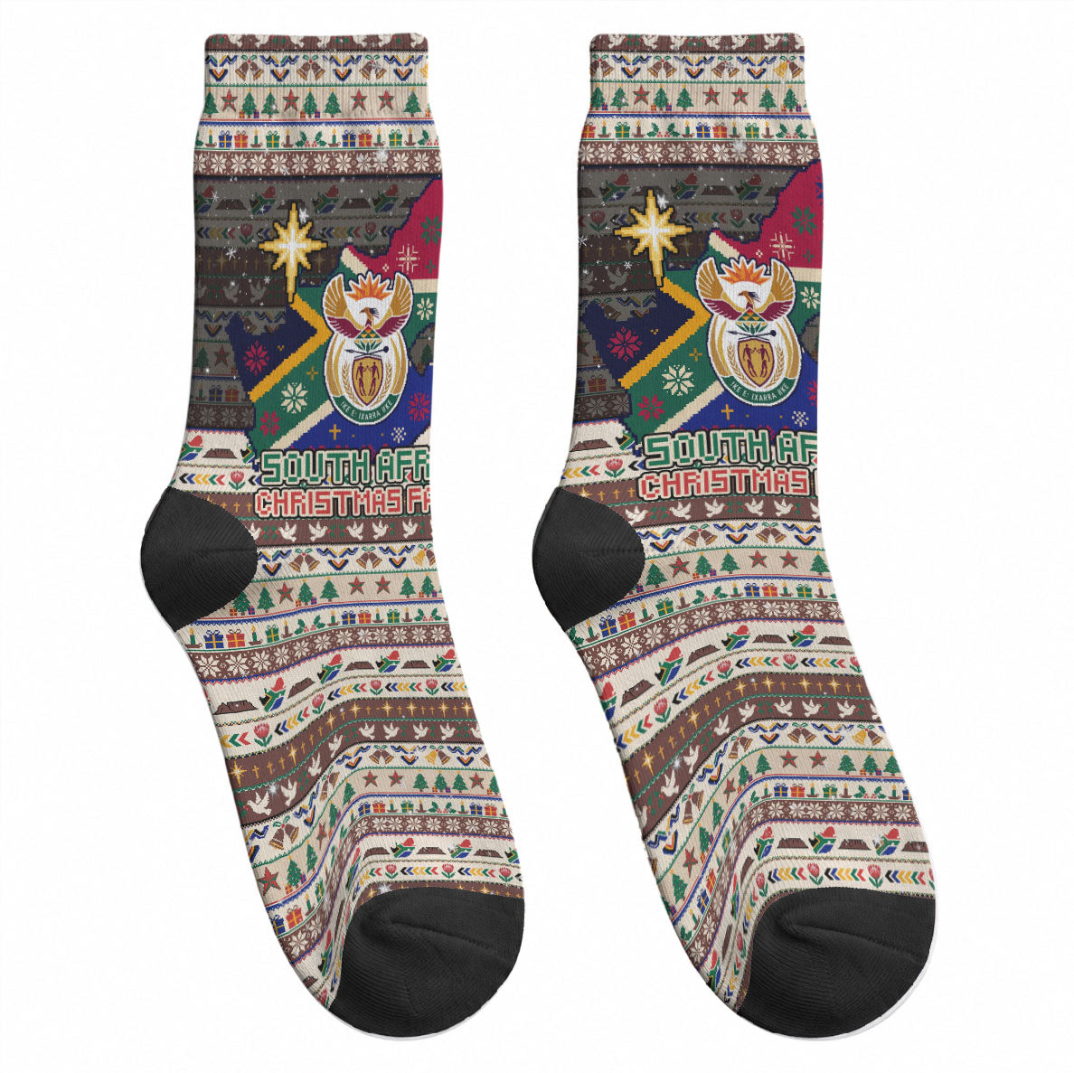 Christmas In South Africa Jesus Crew Socks South Africa Coat Of Arms Jesus Art
