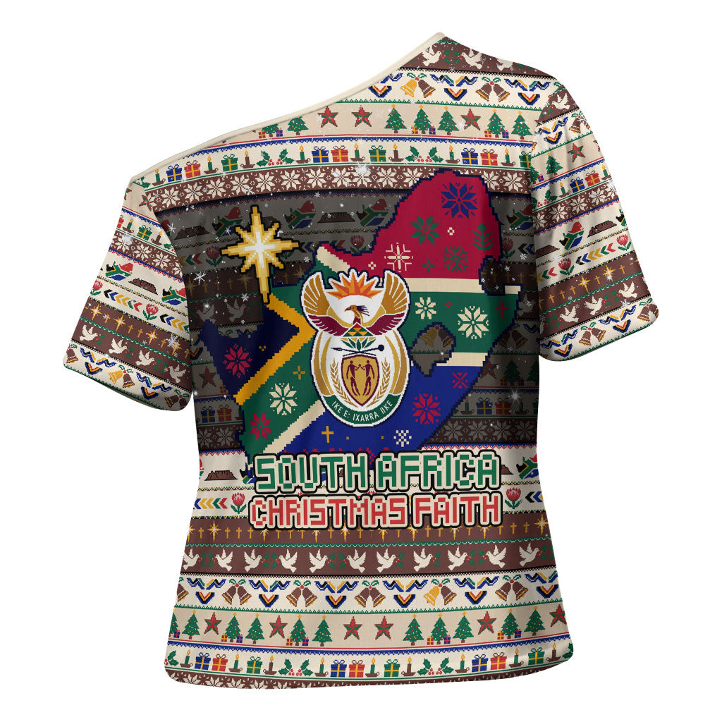 Christmas In South Africa Jesus Cross Shoulder Shirt South Africa Coat Of Arms Jesus Art