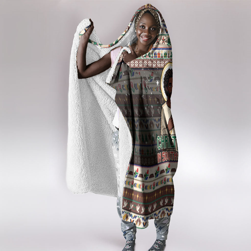 Christmas In South Africa Jesus Hooded Blanket South Africa Coat Of Arms Jesus Art