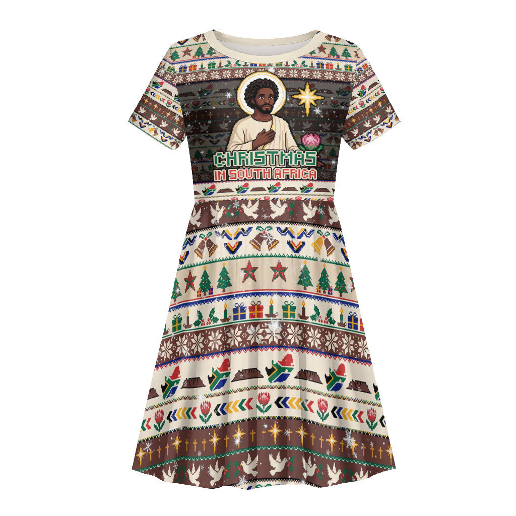 Christmas In South Africa Jesus Kid Short Sleeve Dress South Africa Coat Of Arms Jesus Art