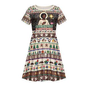 Christmas In South Africa Jesus Kid Short Sleeve Dress South Africa Coat Of Arms Jesus Art