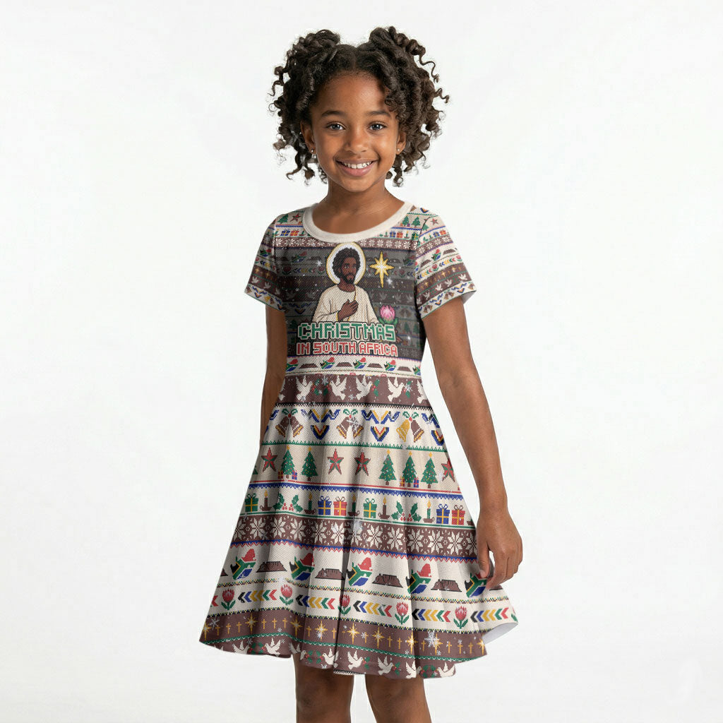 Christmas In South Africa Jesus Kid Short Sleeve Dress South Africa Coat Of Arms Jesus Art
