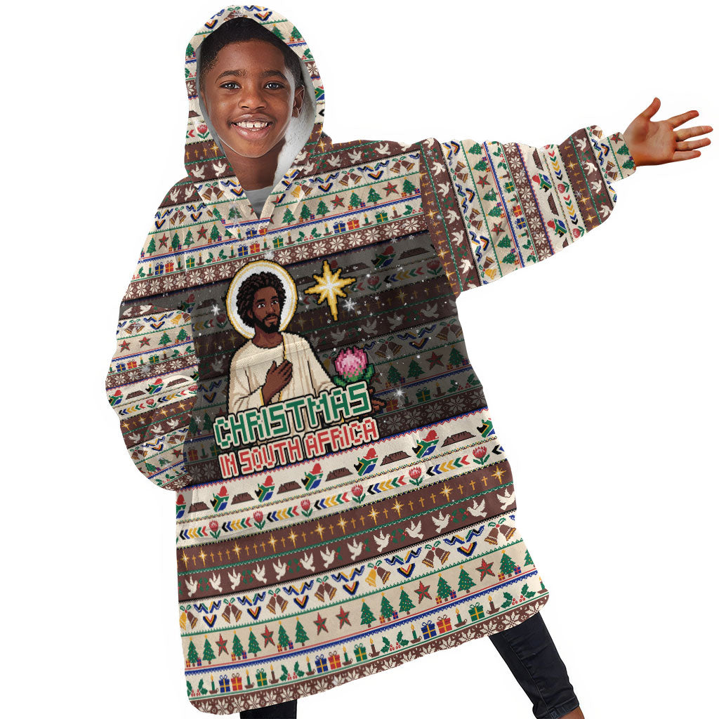 Christmas In South Africa Jesus Kid Wearable Blanket Hoodie South Africa Coat Of Arms Jesus Art