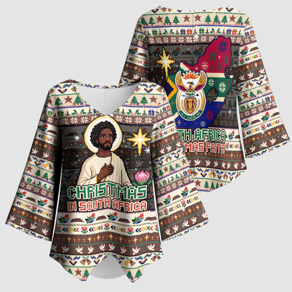 Christmas In South Africa Jesus Kimono Sleeve Blouse South Africa Coat Of Arms Jesus Art