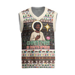 Christmas In South Africa Jesus Christmas Knitted V-Neck Vest South Africa Coat Of Arms Jesus Art