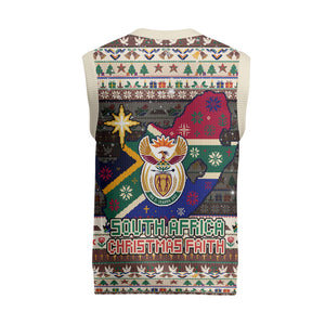 Christmas In South Africa Jesus Christmas Knitted V-Neck Vest South Africa Coat Of Arms Jesus Art