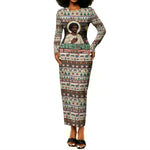 Christmas In South Africa Jesus Long Sleeve Bodycon Dress South Africa Coat Of Arms Jesus Art