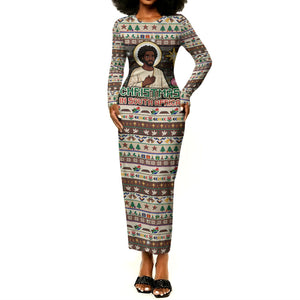 Christmas In South Africa Jesus Long Sleeve Bodycon Dress South Africa Coat Of Arms Jesus Art