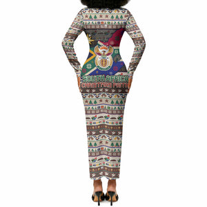 Christmas In South Africa Jesus Long Sleeve Bodycon Dress South Africa Coat Of Arms Jesus Art