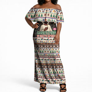 Christmas In South Africa Jesus Off Shoulder Maxi Dress South Africa Coat Of Arms Jesus Art