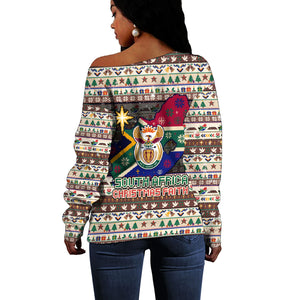 Christmas In South Africa Jesus Off Shoulder Sweater South Africa Coat Of Arms Jesus Art