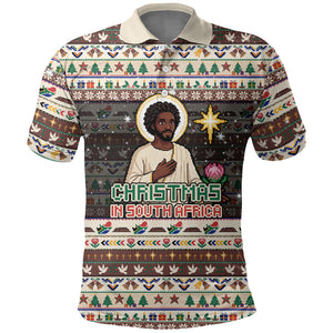 Christmas In South Africa Jesus Polo Shirt South Africa Coat Of Arms Jesus Art