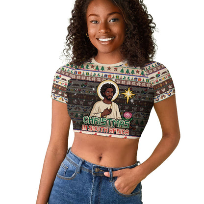 Christmas In South Africa Jesus Raglan Cropped T shirt South Africa Coat Of Arms Jesus Art