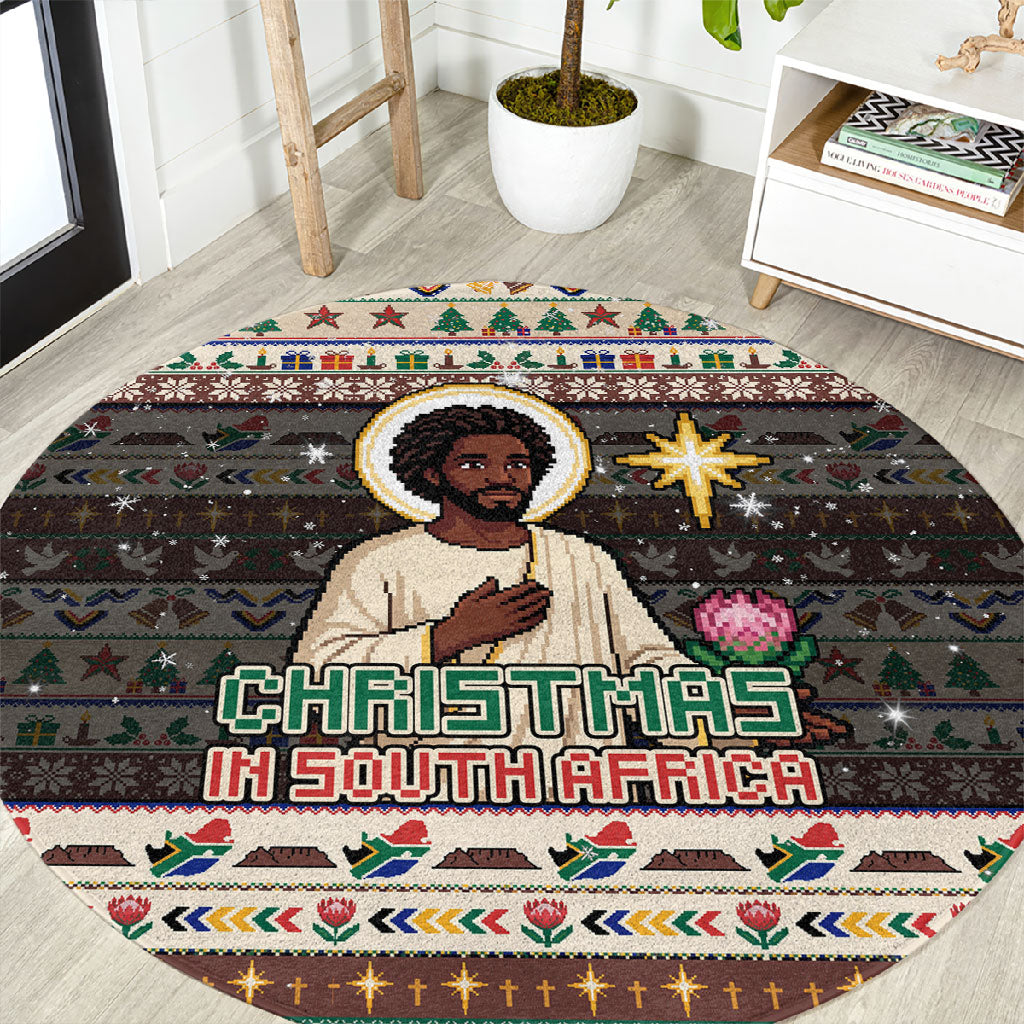 Christmas In South Africa Jesus Round Carpet South Africa Coat Of Arms Jesus Art