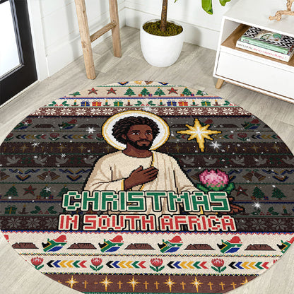 Christmas In South Africa Jesus Round Carpet South Africa Coat Of Arms Jesus Art