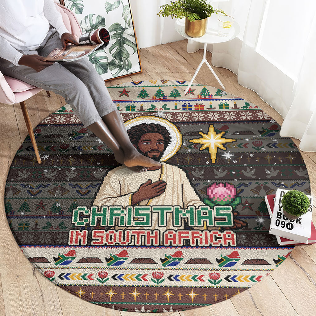 Christmas In South Africa Jesus Round Carpet South Africa Coat Of Arms Jesus Art