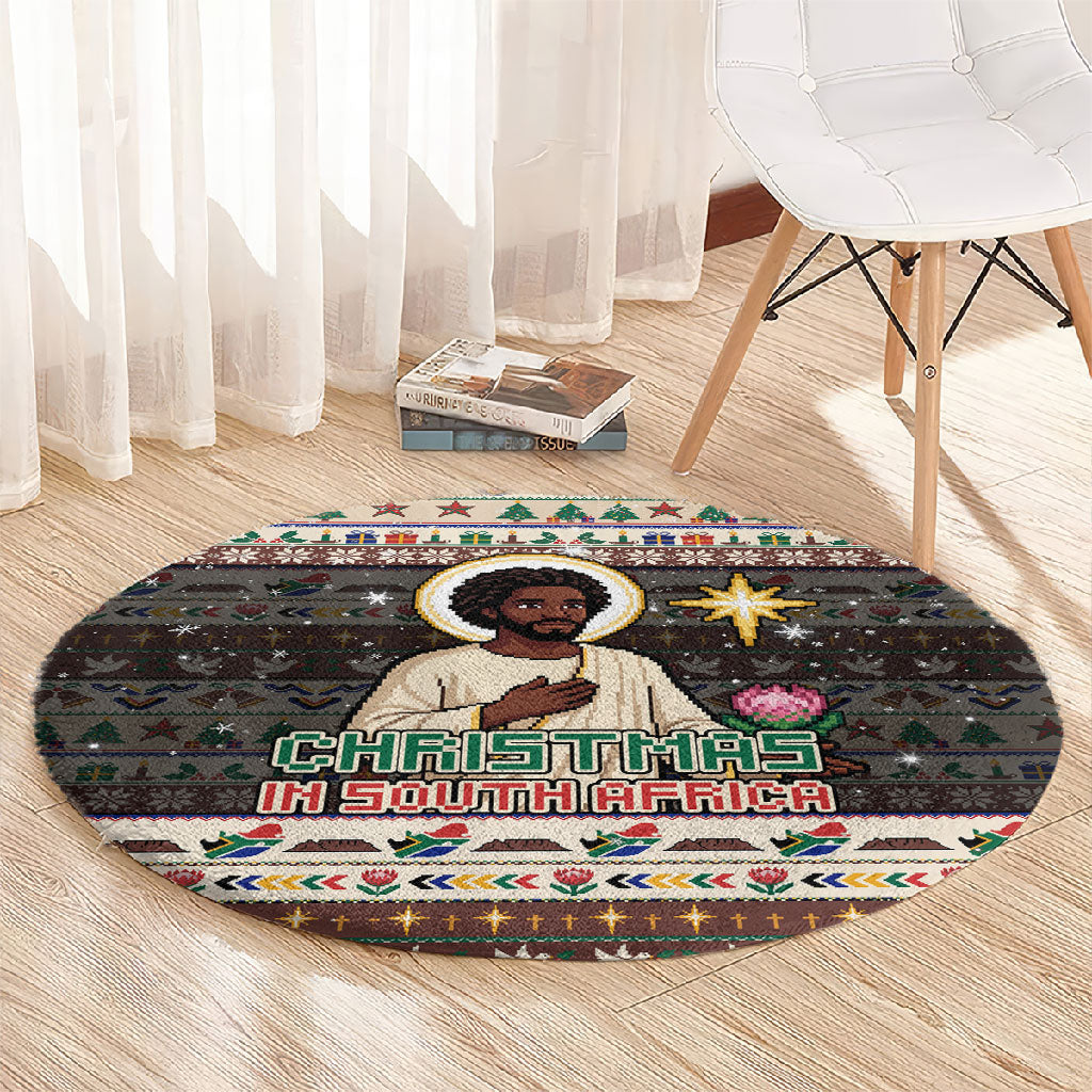 Christmas In South Africa Jesus Round Carpet South Africa Coat Of Arms Jesus Art