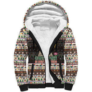 Christmas In South Africa Jesus Sherpa Hoodie South Africa Coat Of Arms Jesus Art