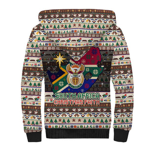 Christmas In South Africa Jesus Sherpa Hoodie South Africa Coat Of Arms Jesus Art