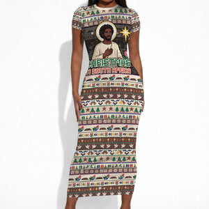 Christmas In South Africa Jesus Short Sleeve Bodycon Dress South Africa Coat Of Arms Jesus Art
