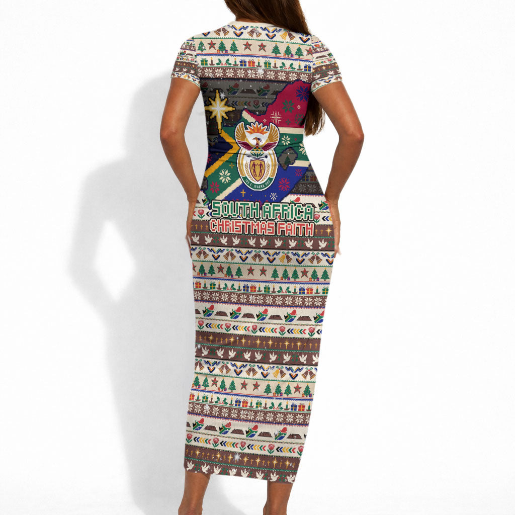 Christmas In South Africa Jesus Short Sleeve Bodycon Dress South Africa Coat Of Arms Jesus Art