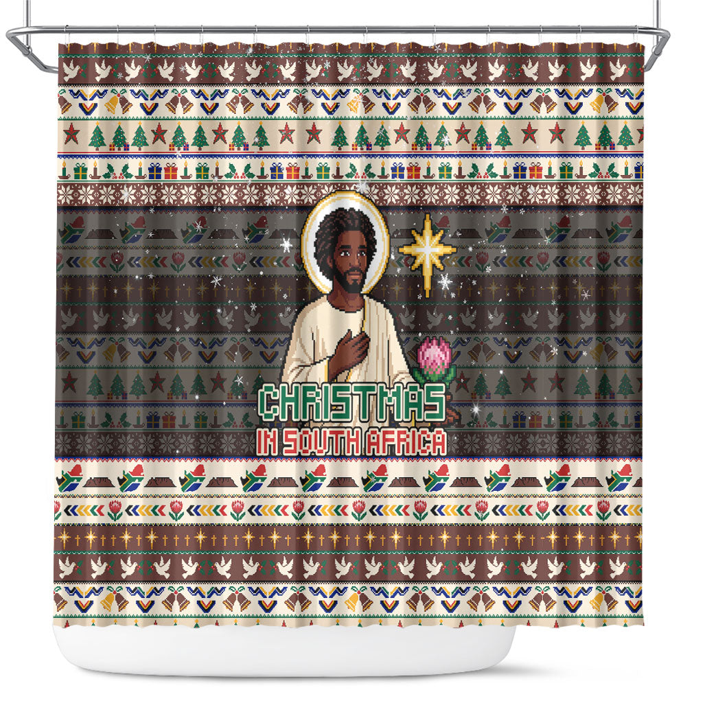 Christmas In South Africa Jesus Shower Curtain South Africa Coat Of Arms Jesus Art