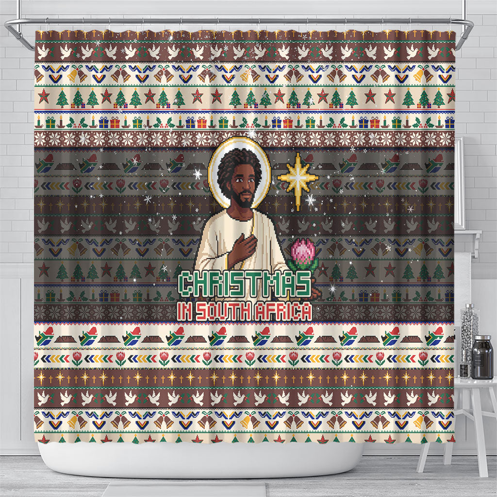 Christmas In South Africa Jesus Shower Curtain South Africa Coat Of Arms Jesus Art