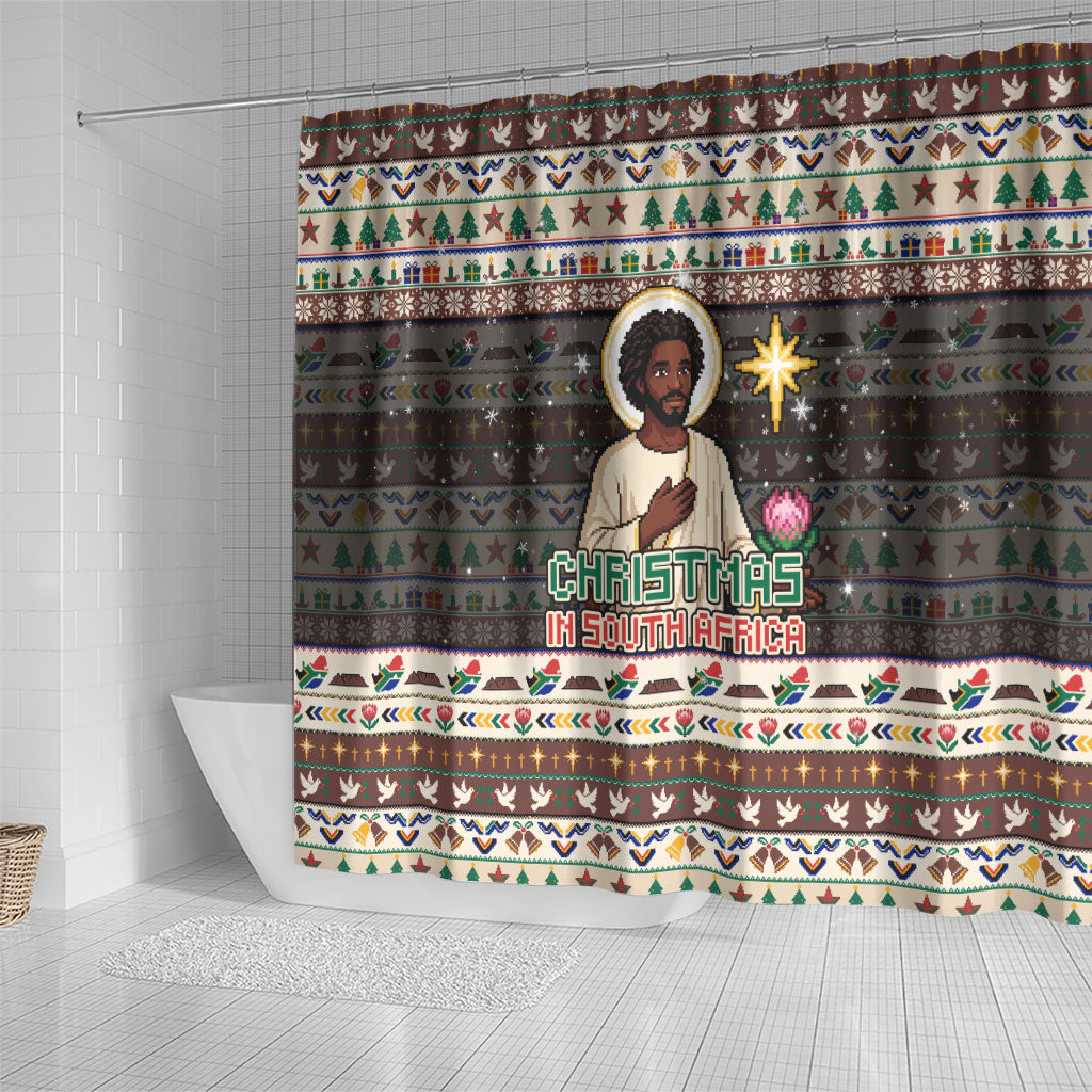 Christmas In South Africa Jesus Shower Curtain South Africa Coat Of Arms Jesus Art