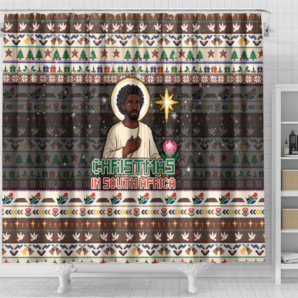 Christmas In South Africa Jesus Shower Curtain South Africa Coat Of Arms Jesus Art