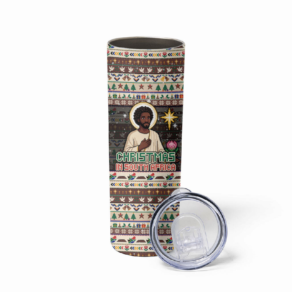 Christmas In South Africa Jesus Skinny Tumbler South Africa Coat Of Arms Jesus Art