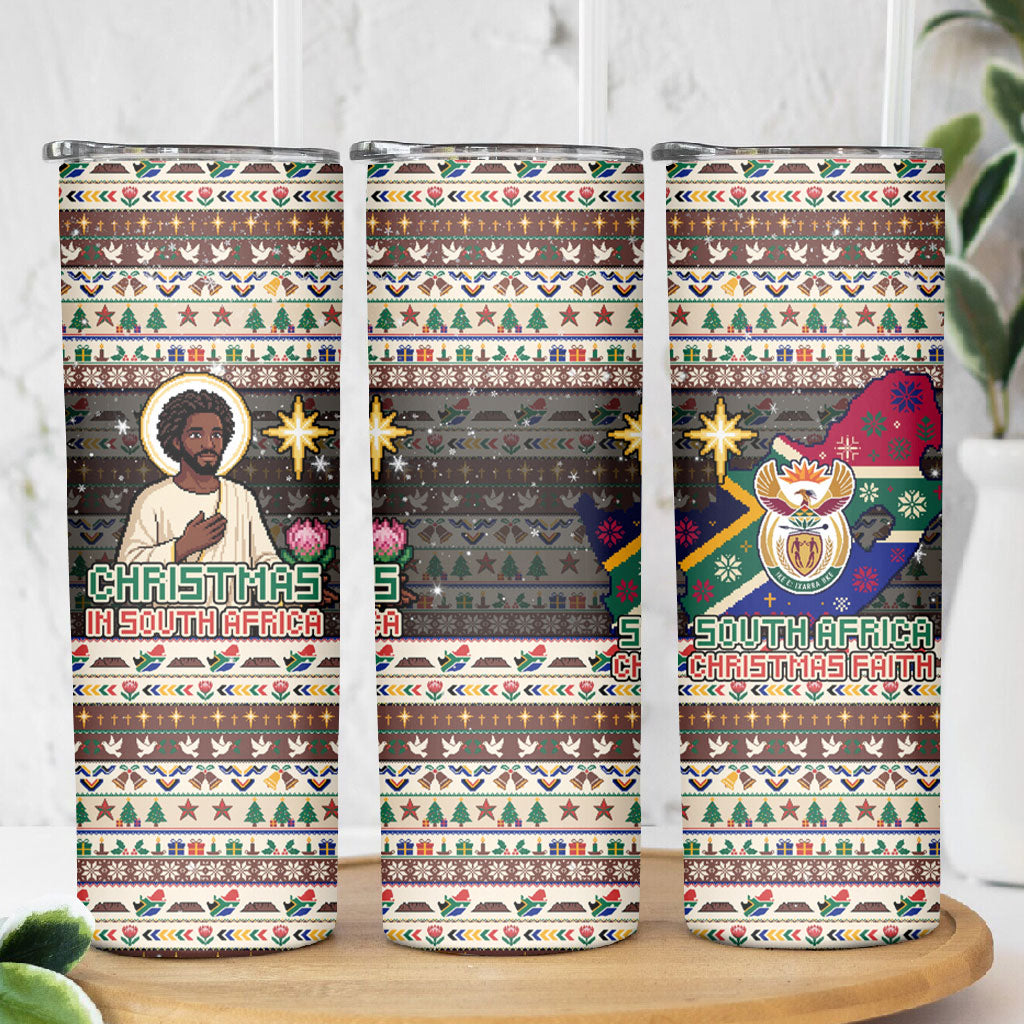 Christmas In South Africa Jesus Skinny Tumbler South Africa Coat Of Arms Jesus Art