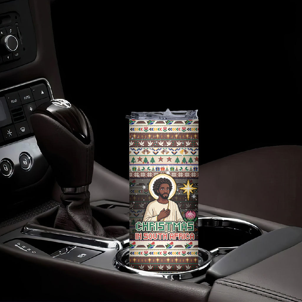 Christmas In South Africa Jesus Skinny Tumbler South Africa Coat Of Arms Jesus Art