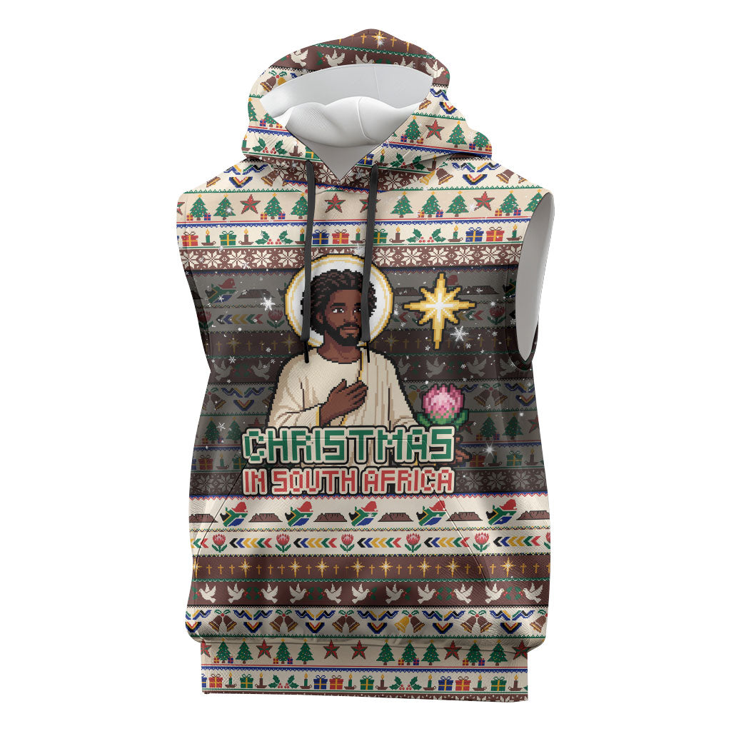 Christmas In South Africa Jesus Sleeveless Hoodie South Africa Coat Of Arms Jesus Art