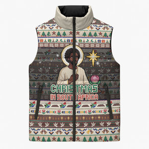 Christmas In South Africa Jesus Sleeveless Puffer Jacket South Africa Coat Of Arms Jesus Art