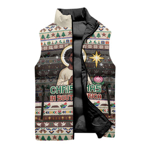 Christmas In South Africa Jesus Sleeveless Puffer Jacket South Africa Coat Of Arms Jesus Art