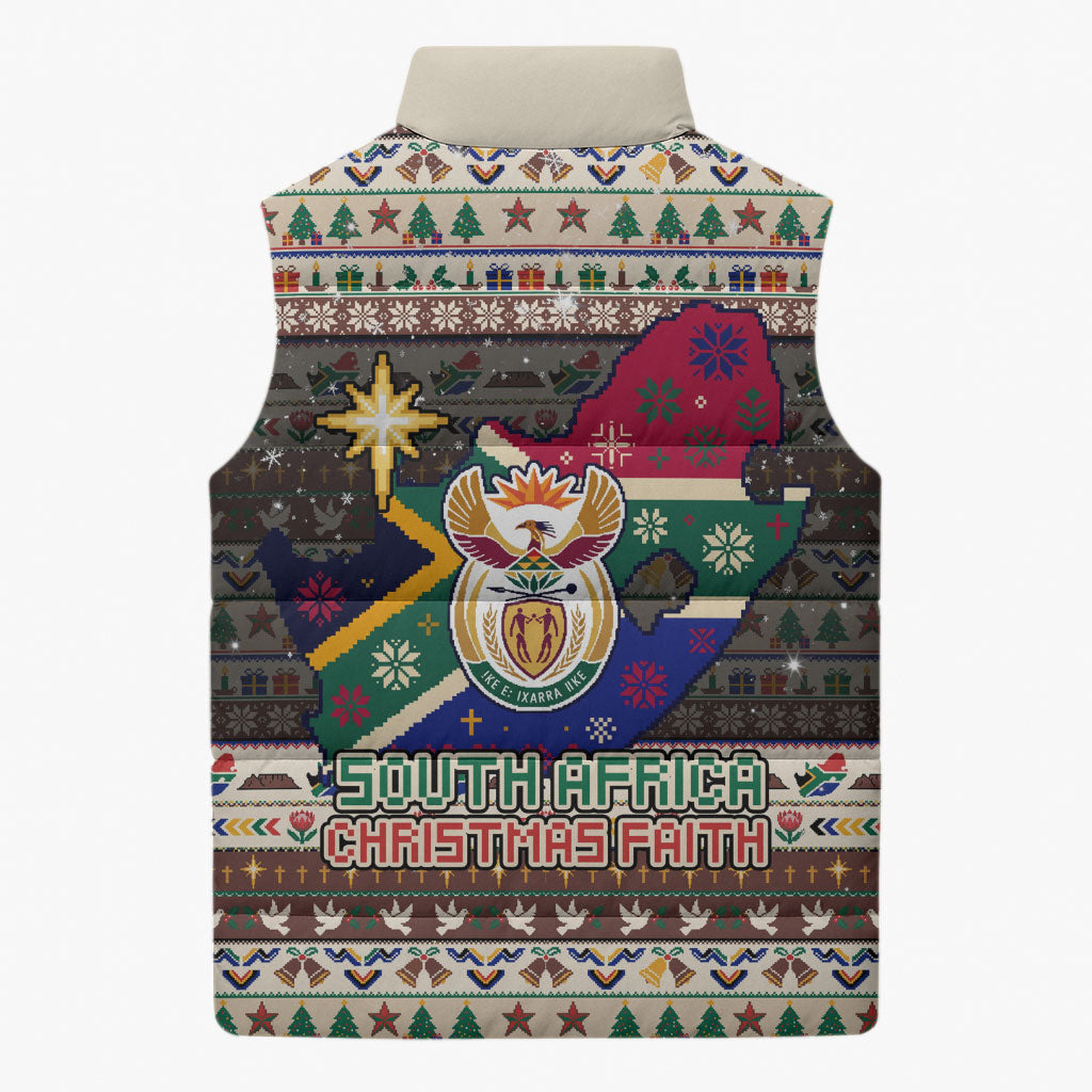 Christmas In South Africa Jesus Sleeveless Puffer Jacket South Africa Coat Of Arms Jesus Art