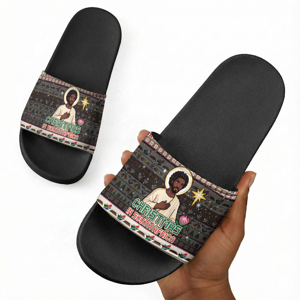 Christmas In South Africa Jesus Slide Sandals South Africa Coat Of Arms Jesus Art