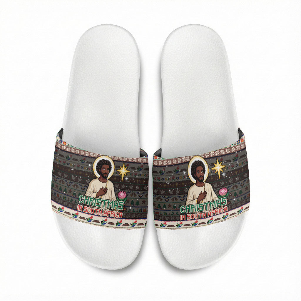 Christmas In South Africa Jesus Slide Sandals South Africa Coat Of Arms Jesus Art