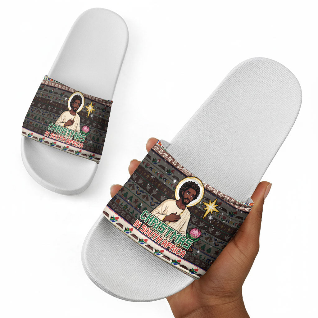 Christmas In South Africa Jesus Slide Sandals South Africa Coat Of Arms Jesus Art