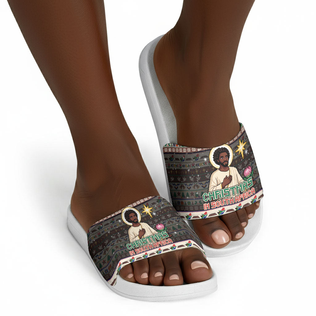 Christmas In South Africa Jesus Slide Sandals South Africa Coat Of Arms Jesus Art