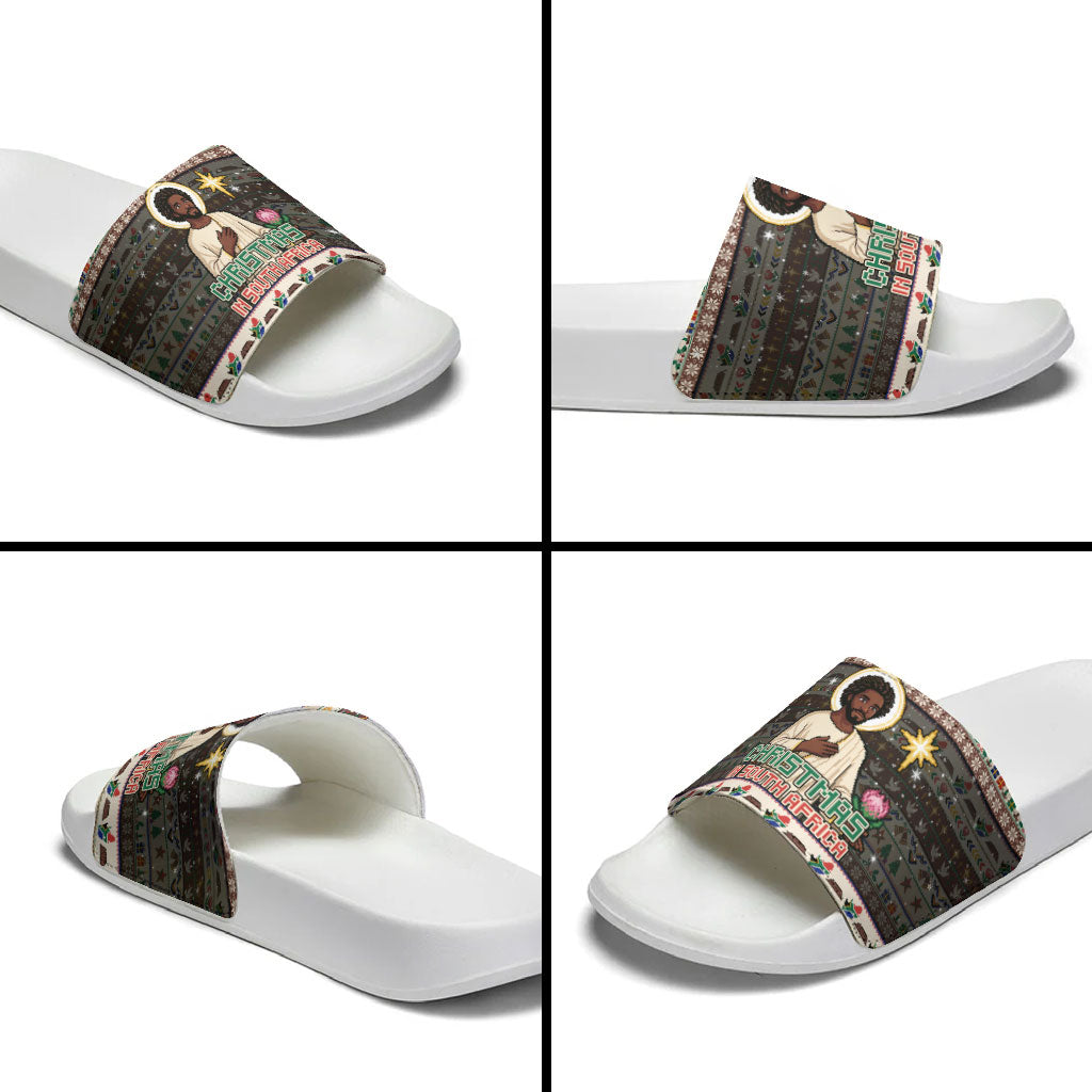 Christmas In South Africa Jesus Slide Sandals South Africa Coat Of Arms Jesus Art