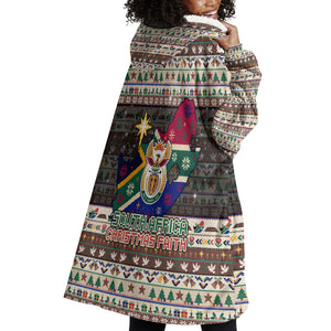 Christmas In South Africa Jesus Wearable Blanket Hoodie South Africa Coat Of Arms Jesus Art