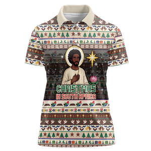 Christmas In South Africa Jesus Women Polo Shirt South Africa Coat Of Arms Jesus Art