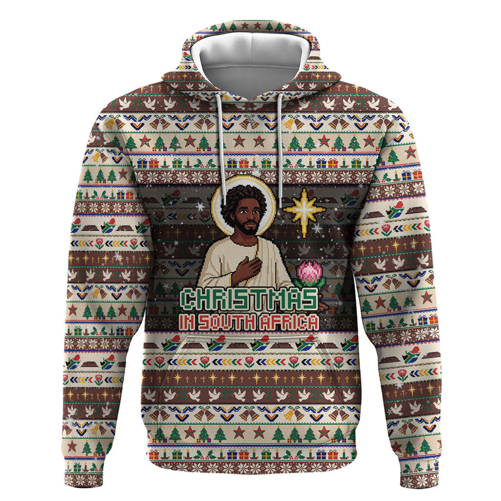 Christmas In South Africa Jesus Zip Hoodie South Africa Coat Of Arms Jesus Art